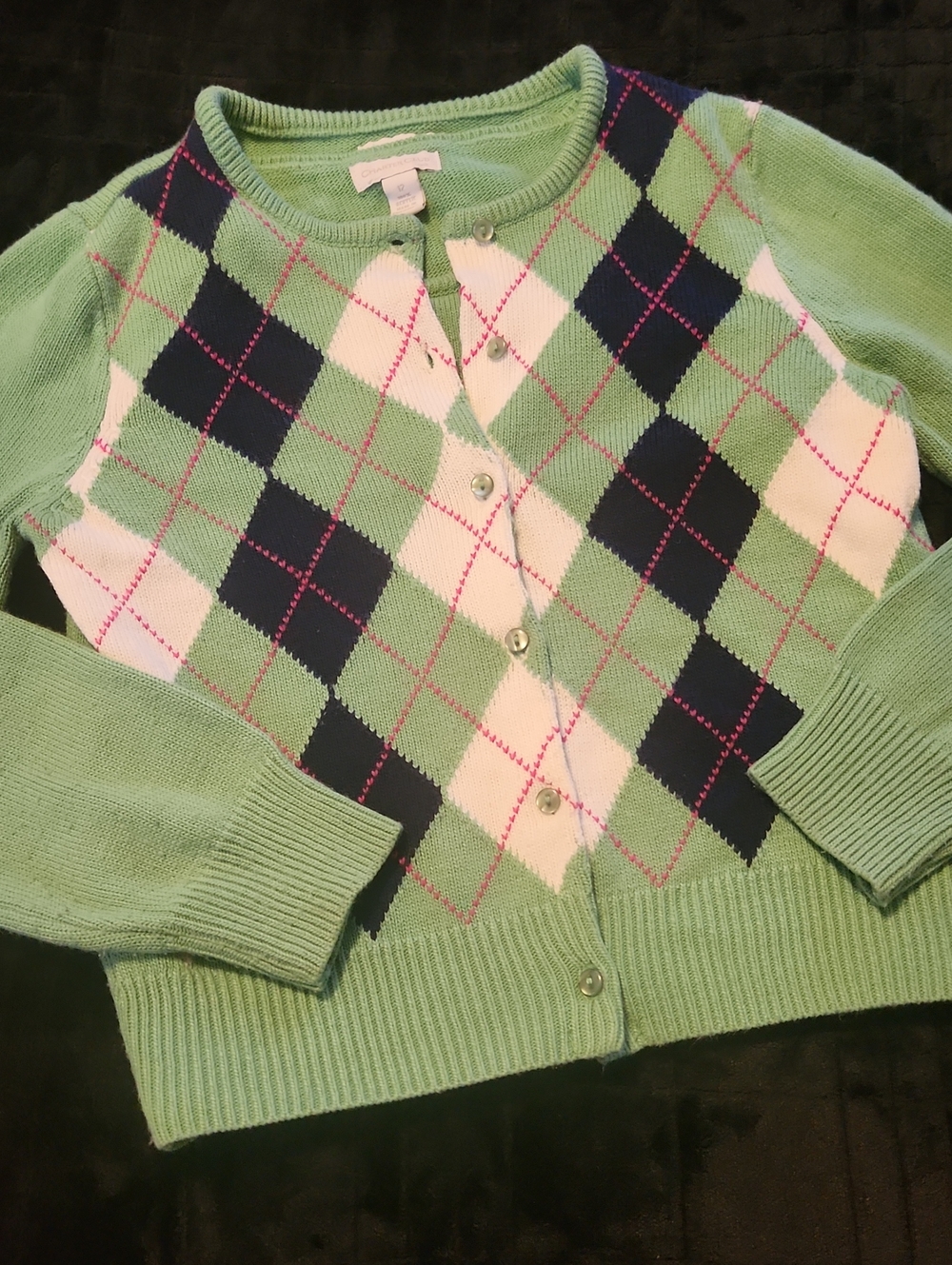 Charter Club Green Argyle Button Cardigan And Undershirt
